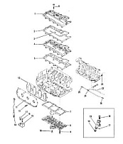 Выхлопной коллектор и крышки 2-Х ТАКТНОГО ПЛМ MERCURY 60 Серийный номер от 9469200 до 9683054