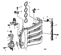 Впускной коллектор 4-Х ТАКТНОГО ПЛМ MERCURY 100 Серийный номер от 1B227000 до 1B366822