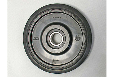 Ролик обрезиненный D165 мм c подшипником 6205 NTN и стопорным кольцом (R0165K-1 001A) (см. JU048299)